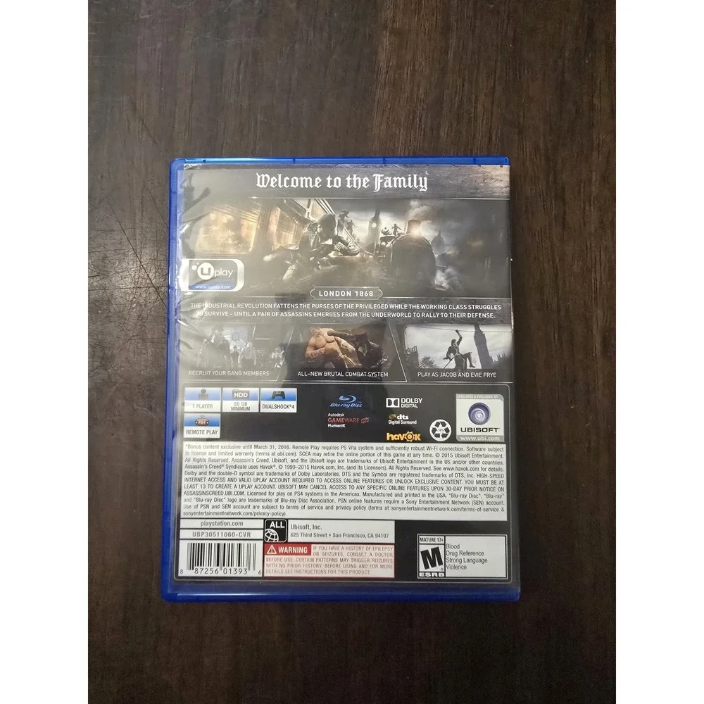 Assassin's Creed: Syndicate for Playstation 4 With Manual